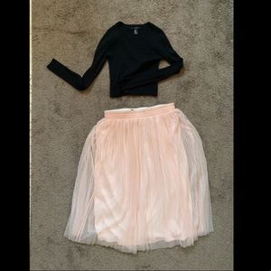 Pink Tulle Midi Skirt | Forever 21